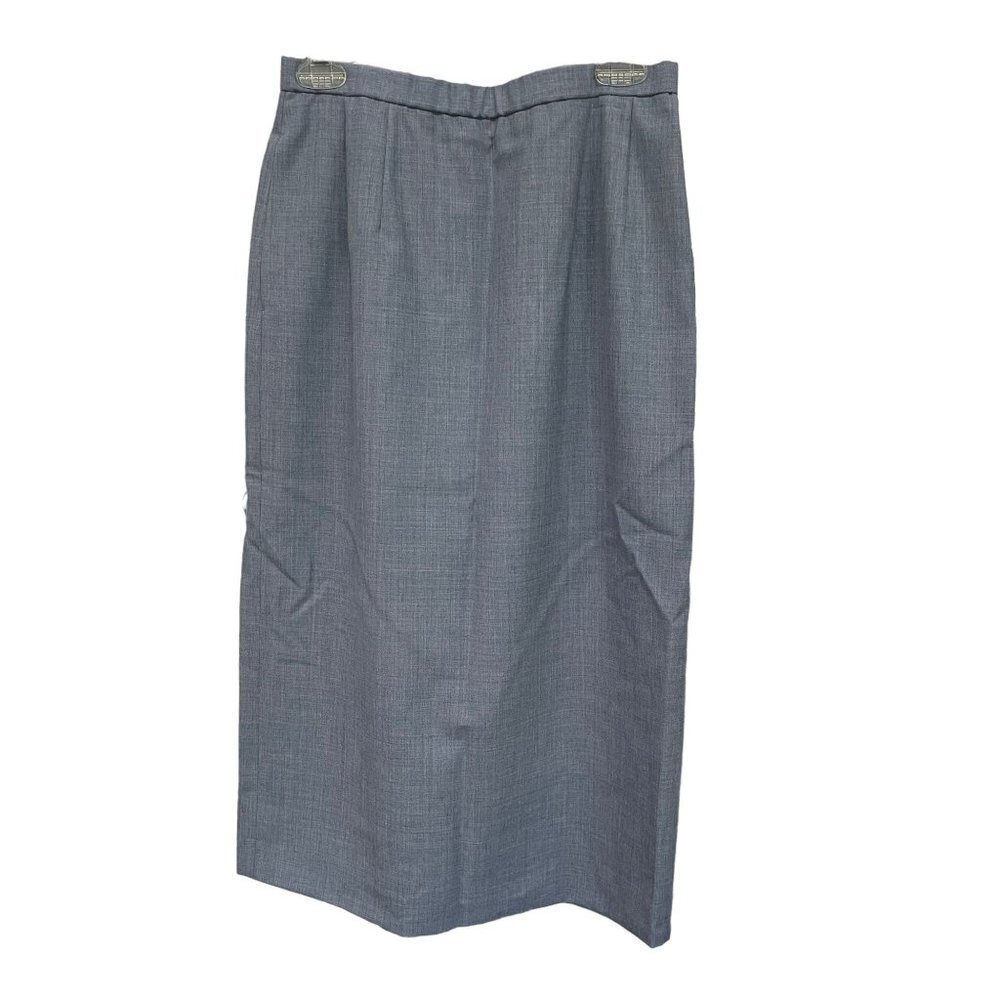 Vintage Pendleton Modest‎ Skirt Solid Blue Virgin Wool Size 10
